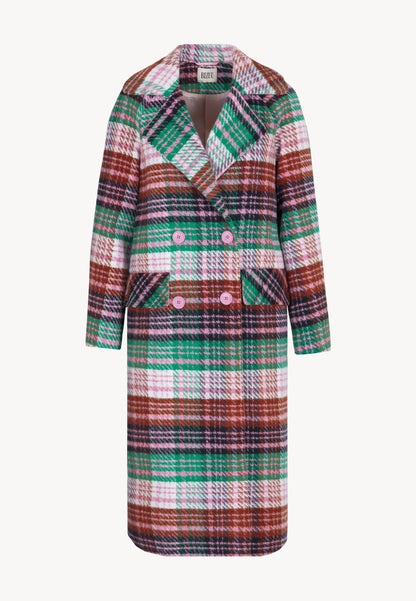 Oversized double-breasted check coat AMI multicolored