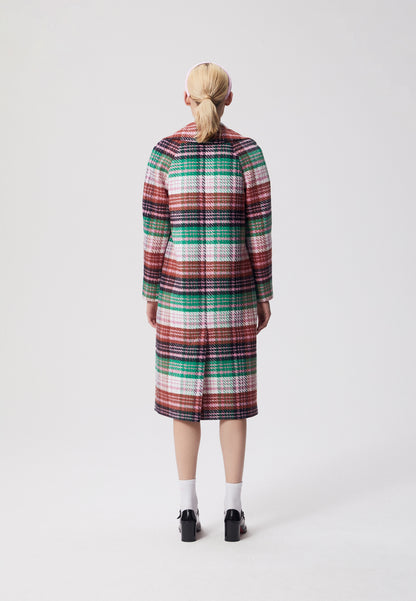 Oversized double-breasted check coat AMI multicolored