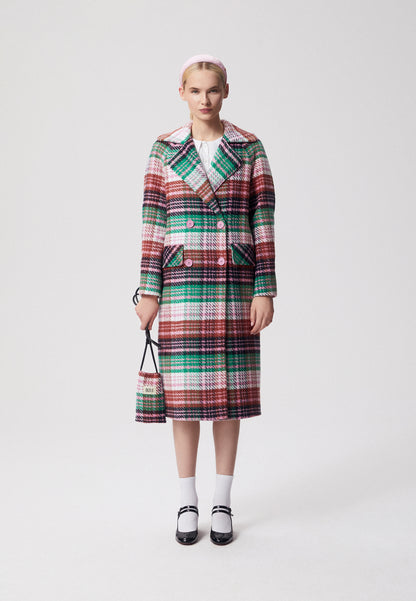 Oversized double-breasted check coat AMI multicolored