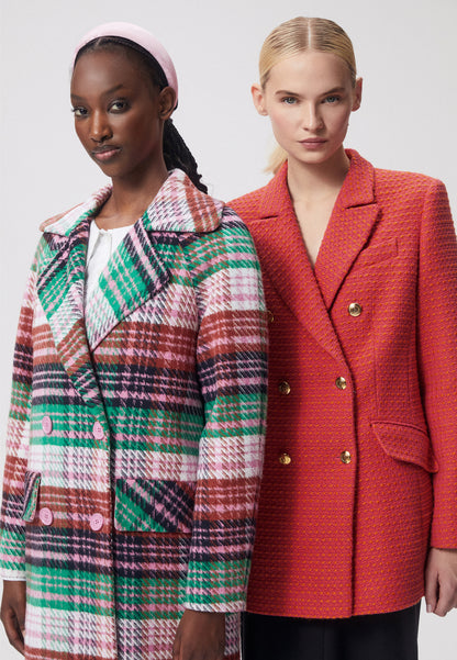 Oversized double-breasted check coat AMI multicolored