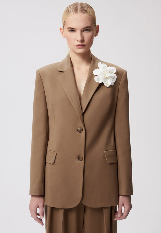 Tailored single-breasted blazer LORETTA beige