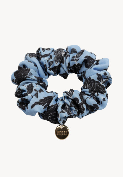 Blue hair tie with original floral print LOMI