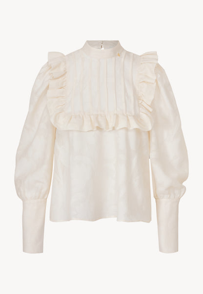 Shirt with ruffles and long cuff ETESIA cream