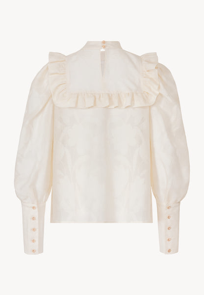 Shirt with ruffles and long cuff ETESIA cream