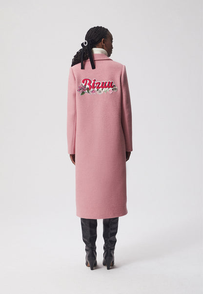 Coat with a logo patch on the back MAXIMA pink