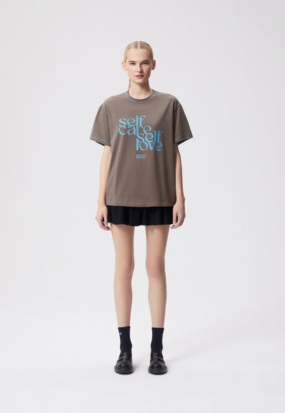 Oversized T-shirt with print and stitching KIRA