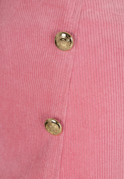 Corduroy A-line skirt with buttons KASELLA pink