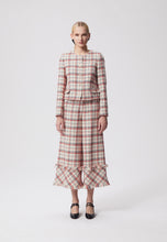 Load image into Gallery viewer, Tweed trousers with wide legs in check pattern TIRAN cream
