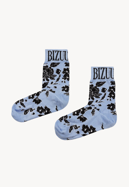 Socks with ribbed cuffs and original print SERAFIL blue