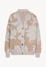 Load image into Gallery viewer, Floral cardigan with gold buttons DOCCO in beige
