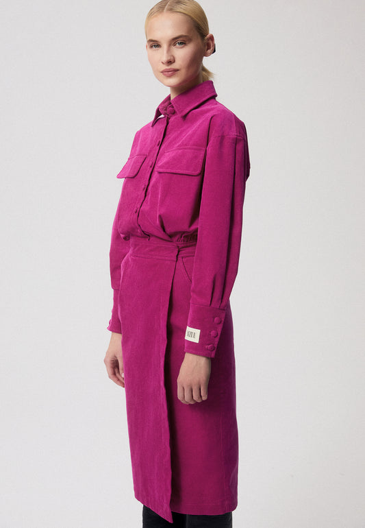 Tailored shirtdress with collar BARELLA in pink