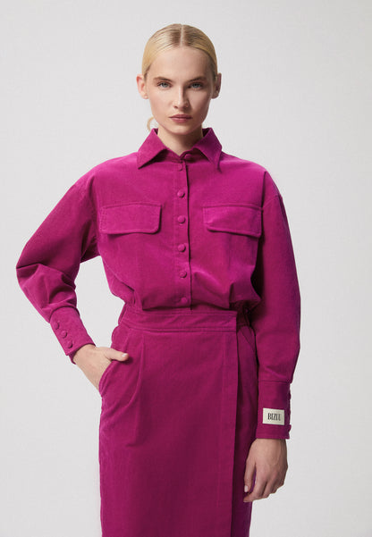 Tailored shirtdress with collar BARELLA in pink