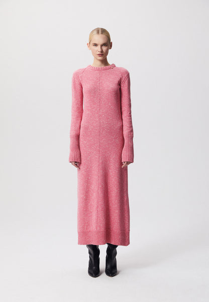 Maxi sweater dress with cuffs LABEN in pink