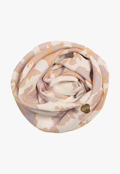 Brooch rose with long scarf ROSIE cream