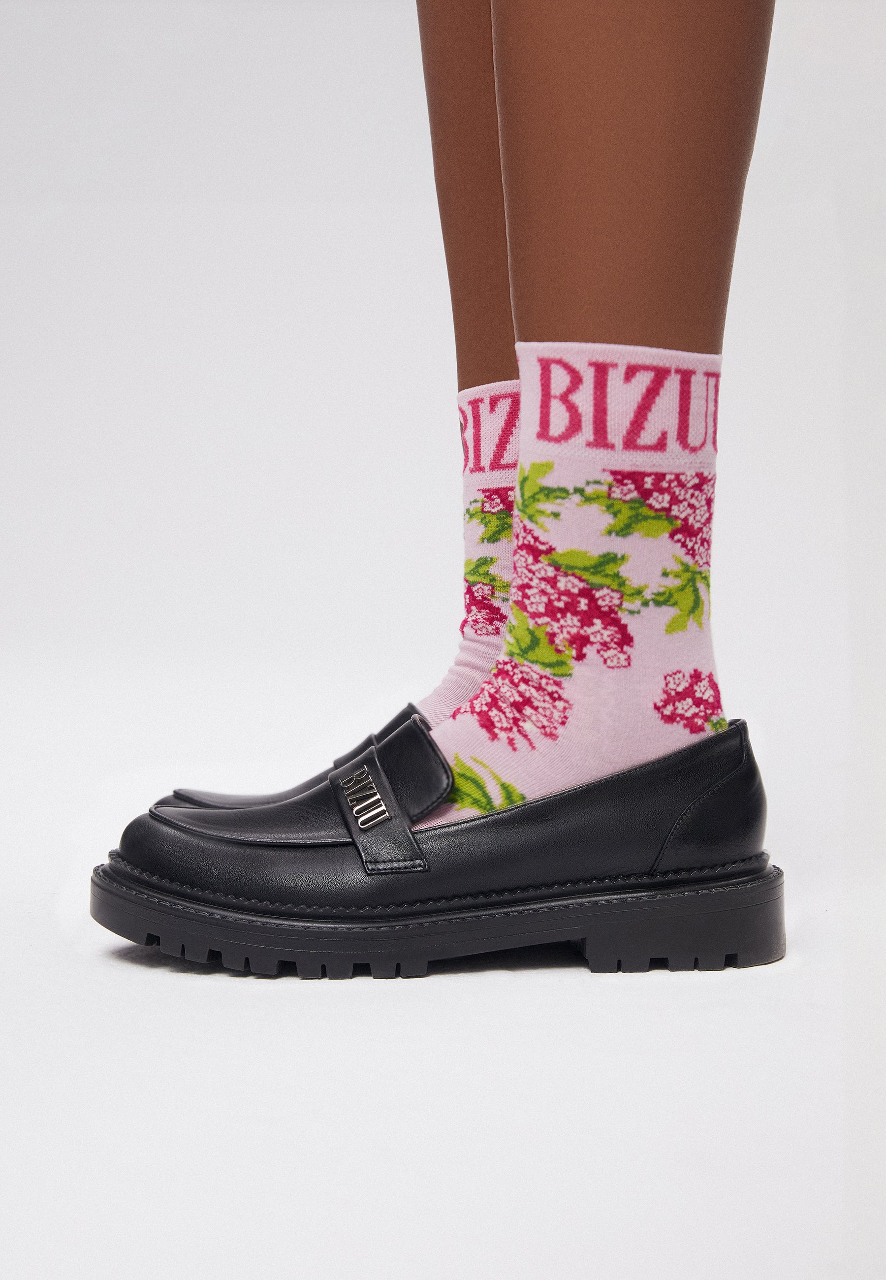 Cotton socks with proprietary floral print SERAFIL pink