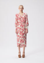 Load image into Gallery viewer, Midi skirt in floral print BUALA in cream
