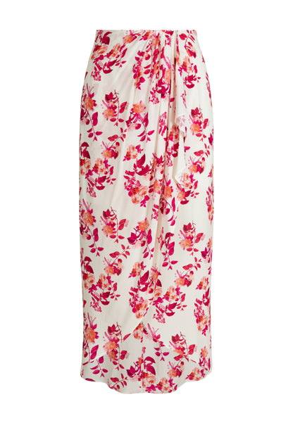 Midi skirt in floral print BUALA in cream