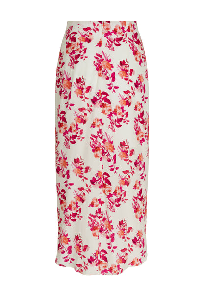 Midi skirt in floral print BUALA in cream