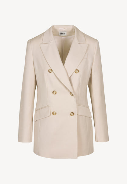 Double-breasted blazer with elegant buttons, HATIA beige