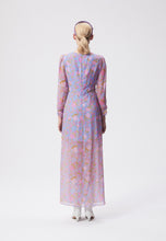 Load image into Gallery viewer, Maxi dress with long sleeves CLAUDEA blue
