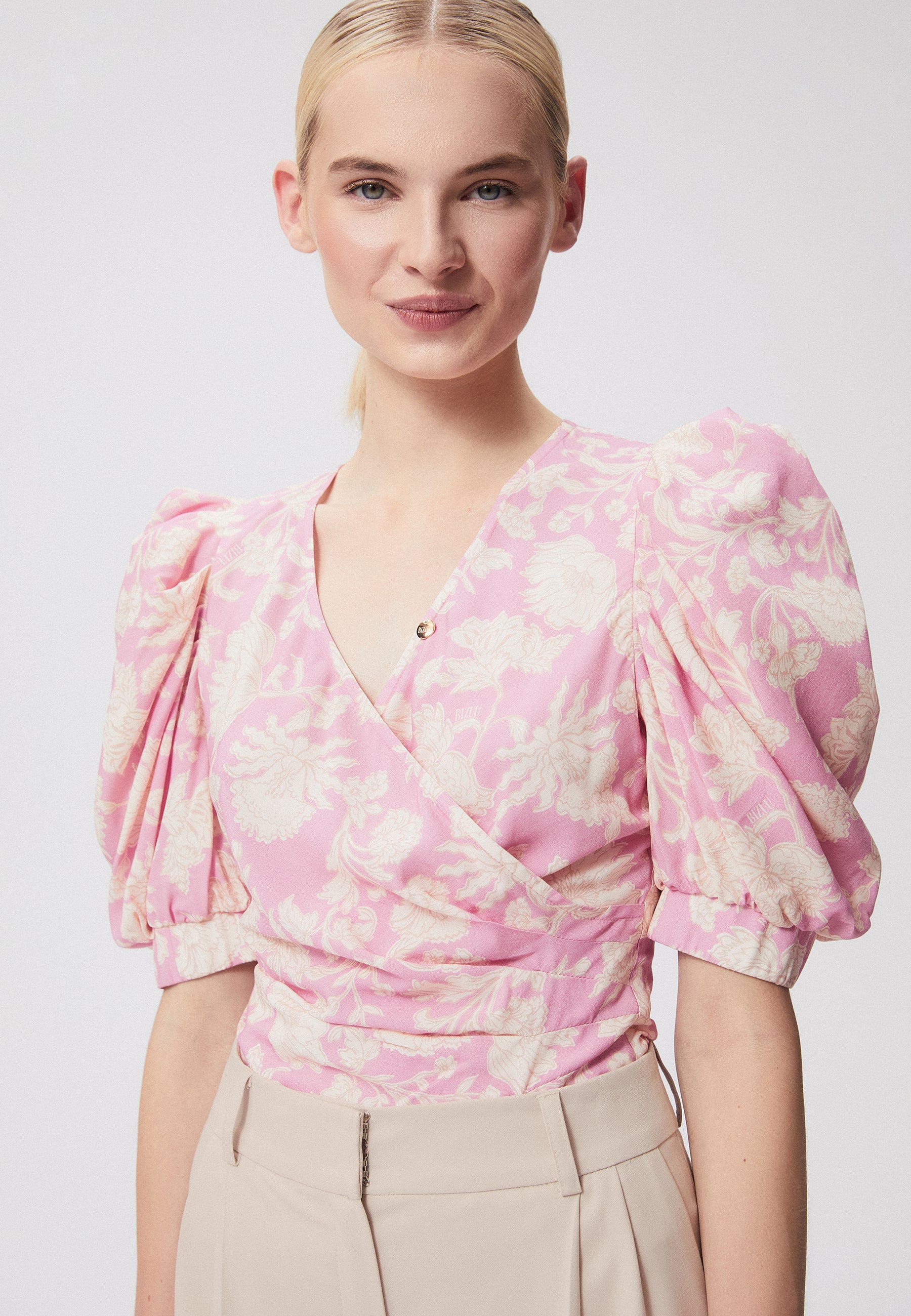Women's floral bodysuit ORAJA pink