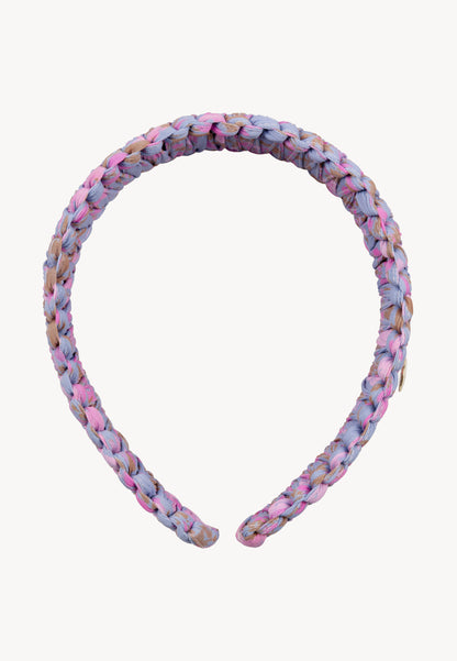 Braided headband in floral print CAFFA blue