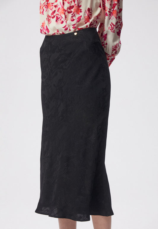 Jacquard midi skirt BREE black