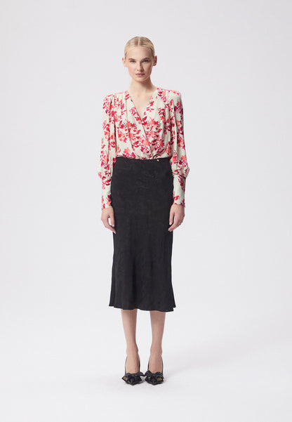 Jacquard midi skirt BREE black