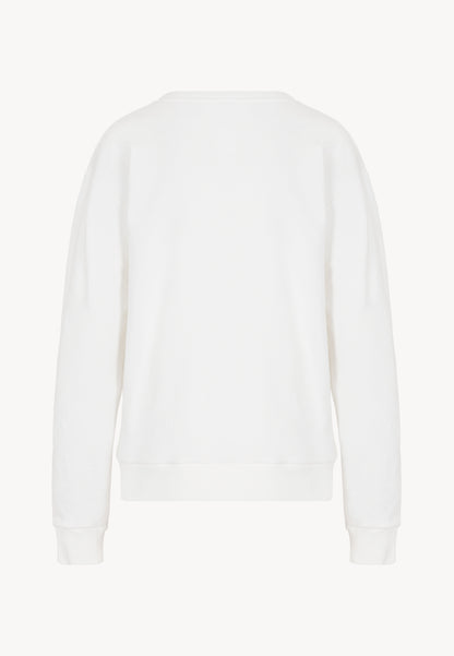 Long-sleeved sweatshirt with original print SVEN cream-colored