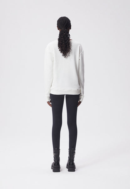 Long-sleeved sweatshirt with original print SVEN cream-colored