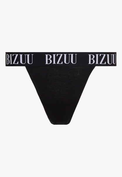 Tanga panties with branded elastic band SYRINE black