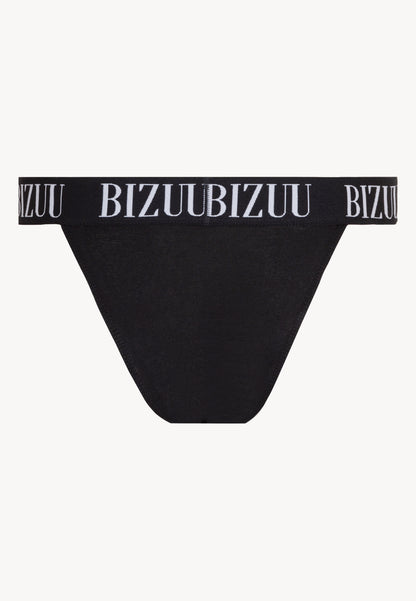 Tanga panties with branded elastic band SYRINE black