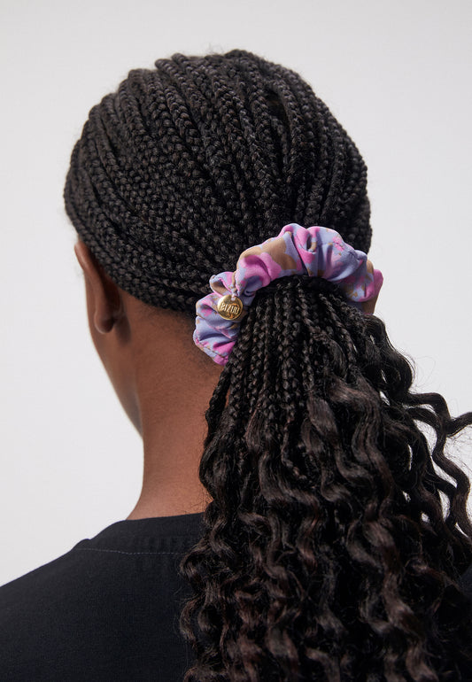 Hair elastic with floral print LOMI blue