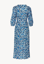 Load image into Gallery viewer, Dress with V-neckline and buttons SIENNA blue
