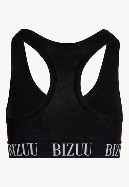 Sports bra with branded elastic band HIBI black