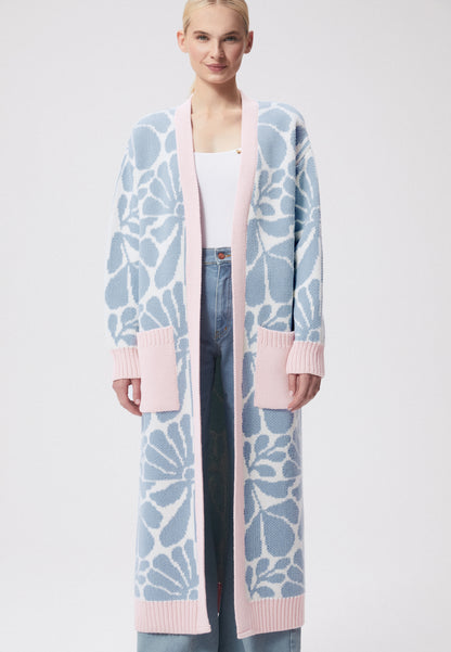 Long cardigan with pockets TABIA blue