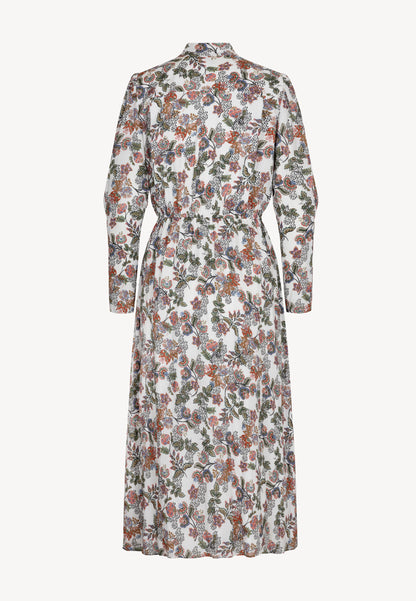 NAMUR midi dress in a floral print in white