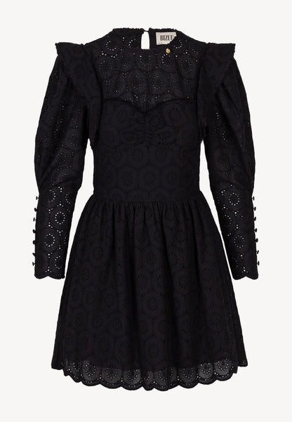 Lace dress with decorative sleeves HIMEJI black