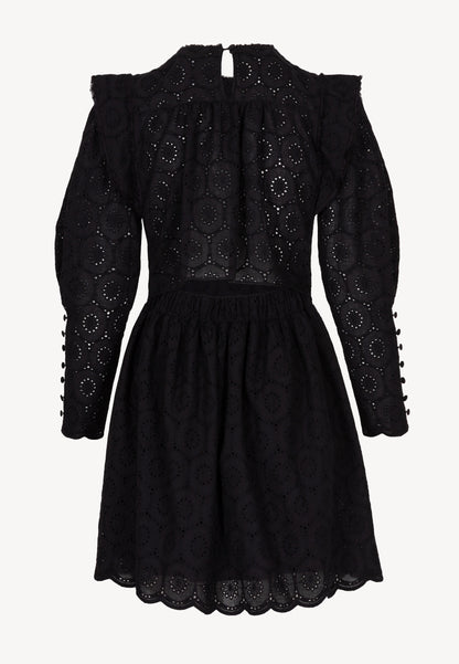 Lace dress with decorative sleeves HIMEJI black