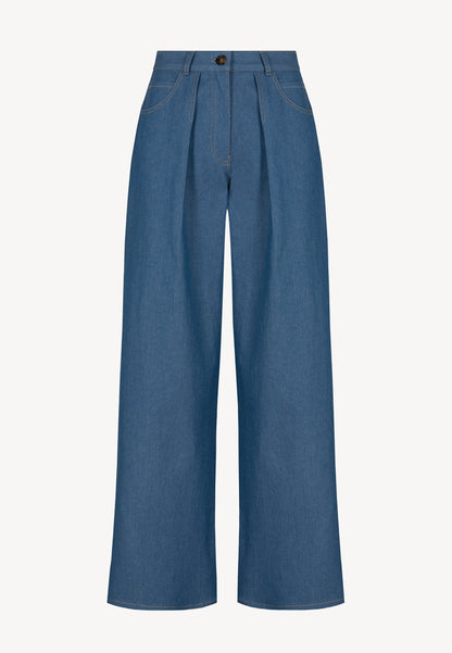 AROAHA wide-leg trousers in blue