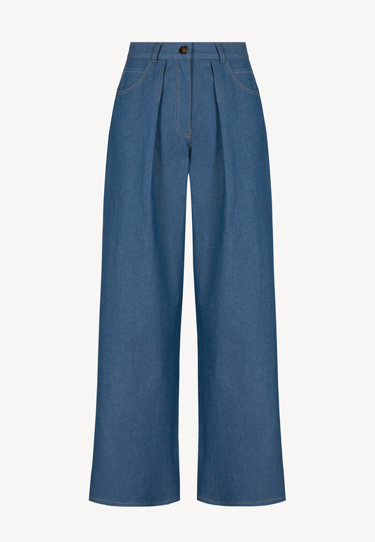 AROAHA wide-leg trousers in blue