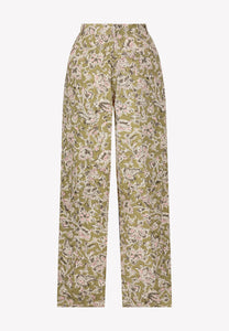 BANOS wide-leg trousers with pleats in green