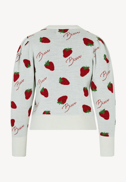 JUICY jumper with a strawberry pattern in cream