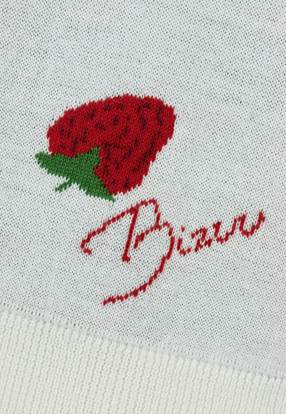 JUICY jumper with a strawberry pattern in cream