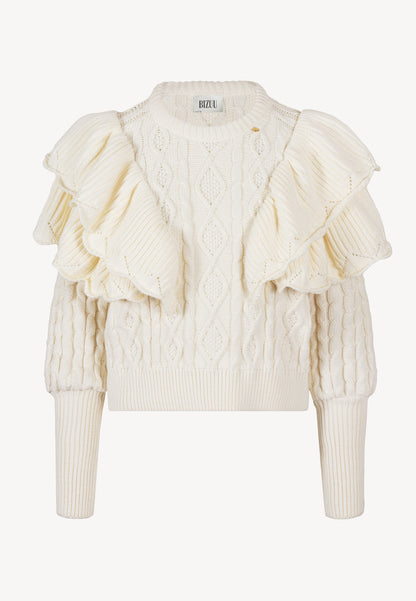 Sweater with decorative braid SVANDIA cream