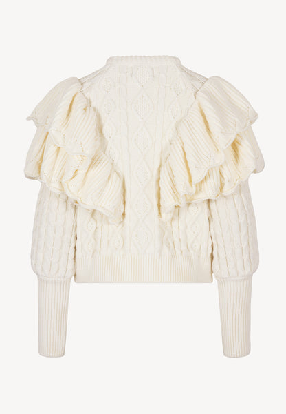 Sweater with decorative braid SVANDIA cream