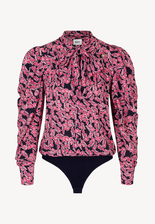 GUARDINI GUMIA bodysuit with a shawl collar, pink