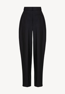 AUKI trousers with an ironed crease, black