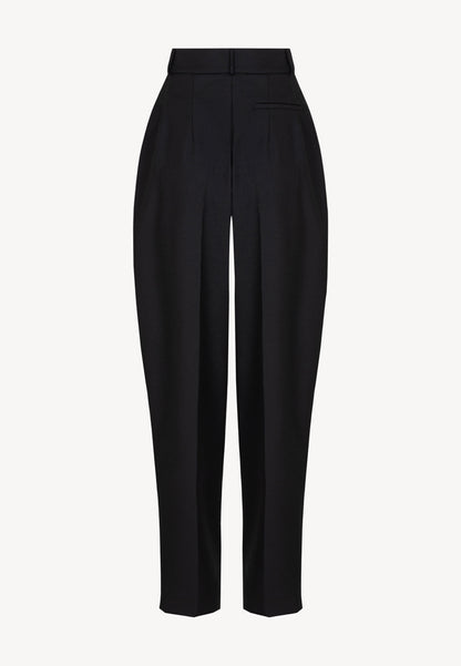 AUKI trousers with an ironed crease, black