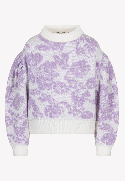 FIOMME sweater with a floral print, purple